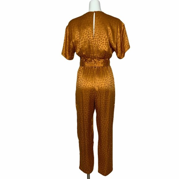 Joie Tau Jumpsuit XS Copper Belted Leopard Design - Picture 3 of 13